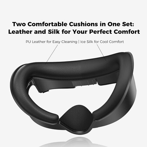 GEEKVR Facial Interface Face Pads Compatible with Meta/Oculus Quest 3 Accessories, Comfort PU and Ice Silk Cushion, Not Fit Quest 3S in Kuwait