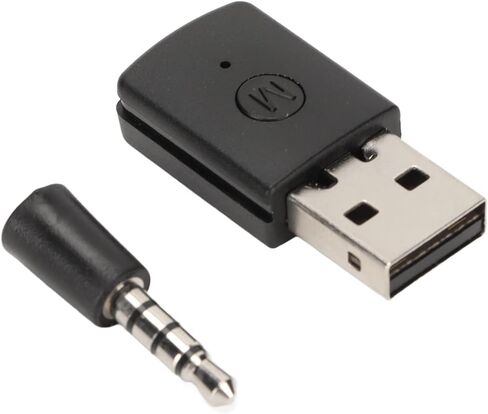 Bluetooth Adapter Receiver, 10m Transmission Distance Transmitter USB Adapter Wireless Bluetooth Dongle with 3.5mm Plug for PS 5 Controllers Model Headset Microphones in Saudi Arabia