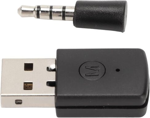 Bluetooth Adapter Receiver, 10m Transmission Distance Transmitter USB Adapter Wireless Bluetooth Dongle with 3.5mm Plug for PS 5 Controllers Model Headset Microphones in Saudi Arabia