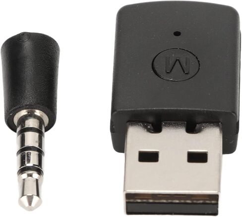 Bluetooth Adapter Receiver, 10m Transmission Distance Transmitter USB Adapter Wireless Bluetooth Dongle with 3.5mm Plug for PS 5 Controllers Model Headset Microphones in Saudi Arabia