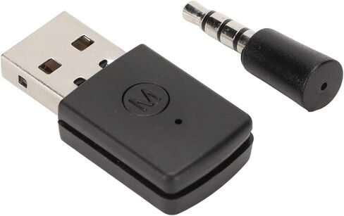 Bluetooth Adapter Receiver, 10m Transmission Distance Transmitter USB Adapter Wireless Bluetooth Dongle with 3.5mm Plug for PS 5 Controllers Model Headset Microphones in Saudi Arabia