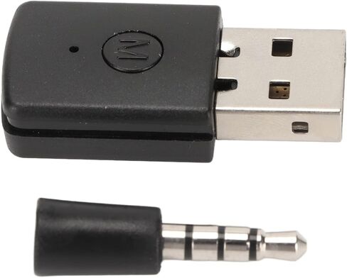 Bluetooth Adapter Receiver, 10m Transmission Distance Transmitter USB Adapter Wireless Bluetooth Dongle with 3.5mm Plug for PS 5 Controllers Model Headset Microphones in Saudi Arabia