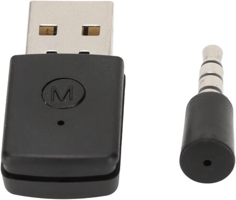 Bluetooth Adapter Receiver, 10m Transmission Distance Transmitter USB Adapter Wireless Bluetooth Dongle with 3.5mm Plug for PS 5 Controllers Model Headset Microphones in Saudi Arabia