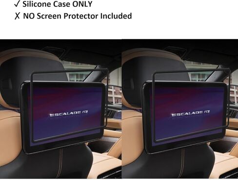 Silicone Screen Protector for 2021-2026 Cadillac Escalade Rear Seat Entertainment System, Soft Edge Guard Shockproof Anti-Crash Cover for Backseat Headrest Screen, Easy to Install & Remove (Black) in Saudi Arabia