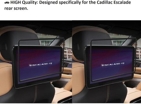 Silicone Screen Protector for 2021-2026 Cadillac Escalade Rear Seat Entertainment System, Soft Edge Guard Shockproof Anti-Crash Cover for Backseat Headrest Screen, Easy to Install & Remove (Black) in Saudi Arabia