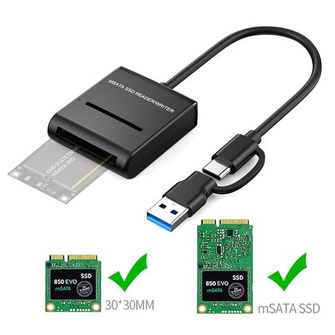 NFHK Adapter USB 3.0 USB-C Type-C Type-A Dual Connector to MSATA SSD Docking External Cable Enclosure 5Gbps in Saudi Arabia