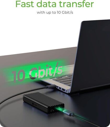 حاوية M.2 NVME SSD، ICY BOX USB 3.2 Gen 2 (10 جيجابت في الثانية) إلى NVME PCIe SSD، حافظة خارجية من الألومنيوم، مفاتيح M-Key وB+M وحجم SSD 2230/2242 /2260/2280 SSD، حماية ضد الكتابة in Kuwait