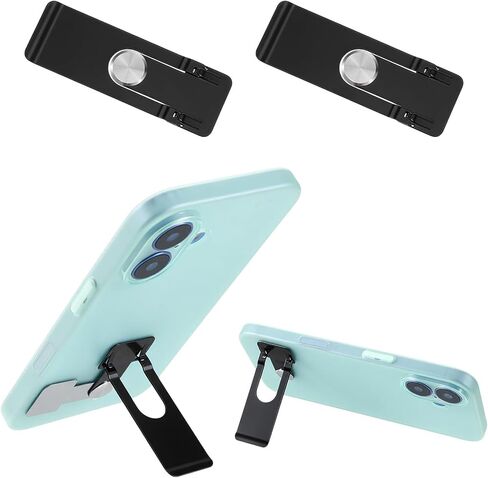 2 Pack Ultra Thin Phone Kickstand 360 Rotating Alloy Steel Metal Stable Stand Universal Horizontal Vertical Phone Holder Portable Foldable Case Stand Black in Kuwait
