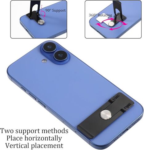 2 Pack Ultra Thin Phone Kickstand 360 Rotating Alloy Steel Metal Stable Stand Universal Horizontal Vertical Phone Holder Portable Foldable Case Stand Black in Kuwait