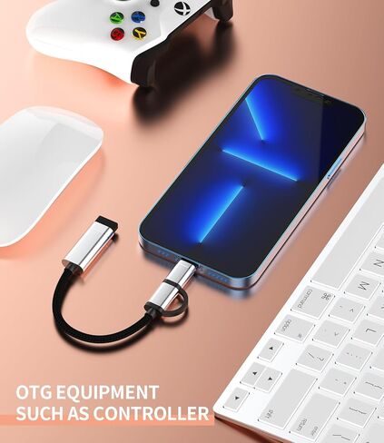OTG Cable 3.0 USB to USB C Lightning Adapter for Apple for iPhone 15 Pro Max Plus 11 12 13 14 for iPad 10、Air 4/5、Mini 6、Pro12.9 Compatible for Samsung Galaxy Type C Thunderbolt Port Camera Cord in Saudi Arabia