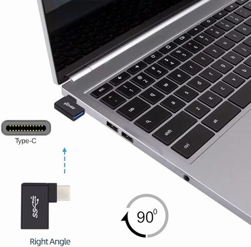 chenyang USB C to USB 3.0 Adapter USB C Male to USB 3.0 Female 90 Degree Right Angled OTG Converter Adapter for Laptop Cell Phone in Saudi Arabia
