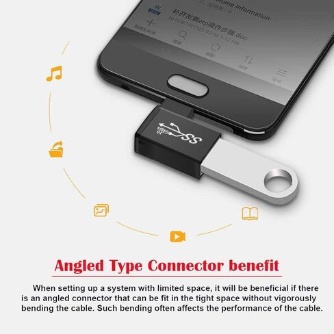 chenyang USB C to USB 3.0 Adapter USB C Male to USB 3.0 Female 90 Degree Right Angled OTG Converter Adapter for Laptop Cell Phone in Saudi Arabia