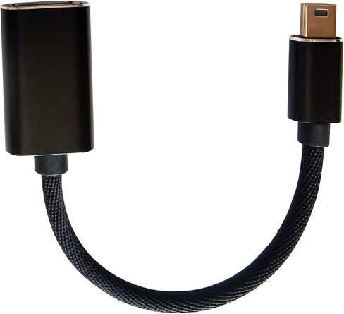Metal Casing USB A 2.0 Female to Mini USB B 5Pin Male OTG Adapter Cable for Digital Camera Tablet MP3 (Black) in Saudi Arabia