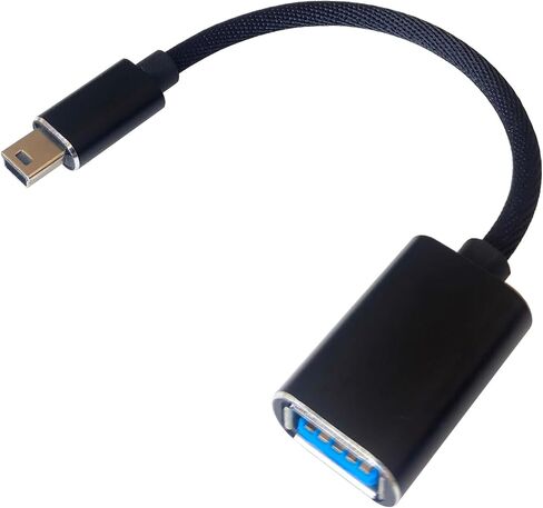 Metal Casing USB A 2.0 Female to Mini USB B 5Pin Male OTG Adapter Cable for Digital Camera Tablet MP3 (Black) in Saudi Arabia