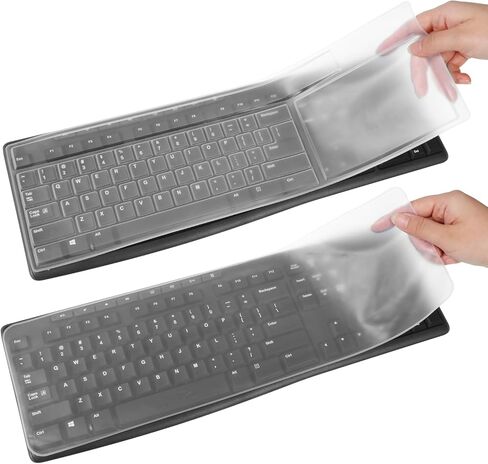 Universal Silicone Keyboard Cover Protector Skin for Desktop Computer Keys Waterproof Dustproof Clear Ultra Thin Keyboard Covers in Saudi Arabia