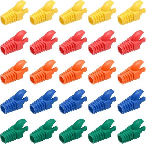 غطاء موصل التوصيل PATIKIL RJ45، 200 قطعة Cat5 Cat5E Cat6 Cat7 غطاء تمهيد كابل الشبكة لأجهزة الكمبيوتر المحمولة وأجهزة الكمبيوتر المكتبية وأجهزة التوجيه وطابعات كاميرات شبكة التلفزيون الذكية، أبيض in Saudi Arabia