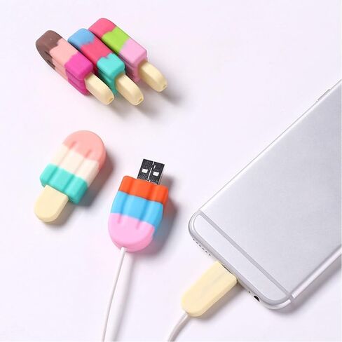 USB Wire Protector 5pcs Wire Protector Charger Cable Wire Cable Charging Cables C Charging Cable Charger Cord Protector Charger Protector Cable Saver Charger Cord Saver Popsicle in Saudi Arabia