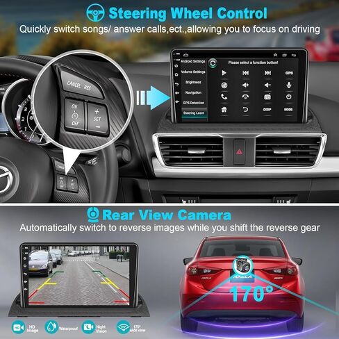 4G+64G Car Radio Stereo for Mazda 3 Axela 2014-2019, Wireless Carplay&Android Auto with Android 13 Support Bluetooth/Voice Control/GPS/WiFi/Back-up Camera/SWC/FM, 9 Inch IPS Touch Screen in Saudi Arabia