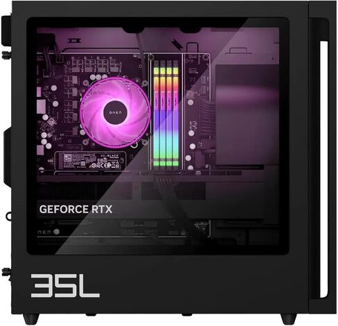 كمبيوتر مكتبي HP OMEN 35L AI للألعاب (AMD Ryzen 7 8700F، GeForce RTX 5070 12GB GDDR7، 64GB DDR5، 1TB PCIe SSD + 3TB HDD، مراوح RGB، 850W PSU، WiFi 6، Win 11 Pro) مع موسع منفذ USB DKZ in Saudi Arabia