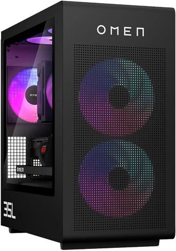 كمبيوتر مكتبي HP OMEN 35L AI للألعاب (AMD Ryzen 7 8700F، GeForce RTX 5070 12GB GDDR7، 64GB DDR5، 1TB PCIe SSD + 3TB HDD، مراوح RGB، 850W PSU، WiFi 6، Win 11 Pro) مع موسع منفذ USB DKZ in Saudi Arabia