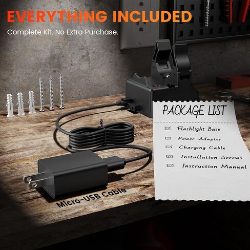 Replacement 75105 Charger Holder for Stream Light - Compatible with Streamlight Stinger Series Rechargeable Flashlight Smart Charge Holder - USB Charger Base Power Cord - Black in Kuwait