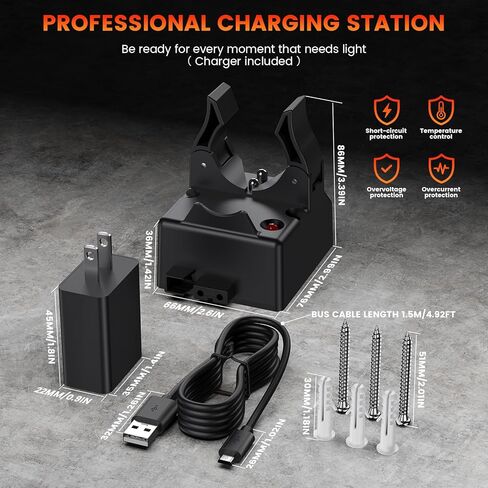 Replacement 75105 Charger Holder for Stream Light - Compatible with Streamlight Stinger Series Rechargeable Flashlight Smart Charge Holder - USB Charger Base Power Cord - Black in Kuwait