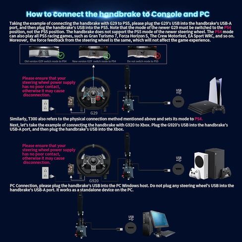 فرامل يد سباق HCXLELD Sim، عجلة سباق G29 T300RS متوافقة مع PS4/PS5، عجلة سباق G920 TX متوافقة مع XBOX Series X/S، XBOX One، ومشبك طاولة متضمن in Kuwait