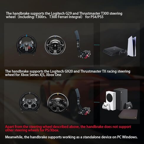 فرامل يد سباق HCXLELD Sim، عجلة سباق G29 T300RS متوافقة مع PS4/PS5، عجلة سباق G920 TX متوافقة مع XBOX Series X/S، XBOX One، ومشبك طاولة متضمن in Kuwait