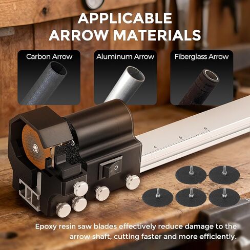 Bonvoisin Arrow Saw Cutter Electric Archery Tools Arrow Cutter Carbon Arrows Kit with 5 Saw Blades for Adjustable Length Arrow Shaft DIY in Saudi Arabia