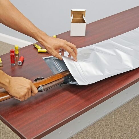 حقيبة تخزين البندقية والبندقية المضادة للتآكل - محكمة الغلق ومقاومة للماء للشحن والتخزين، فضي (12x38) in Kuwait