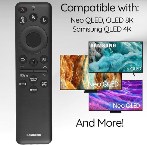 استبدال جهاز التحكم عن بعد الصوتي الأصلي من Ceybo مع اختصار YouTube Netflix لأجهزة تلفزيون Samsung الذكية، متوافق مع Neo QLED 8K، QLED (BN59-01480A) in Kuwait