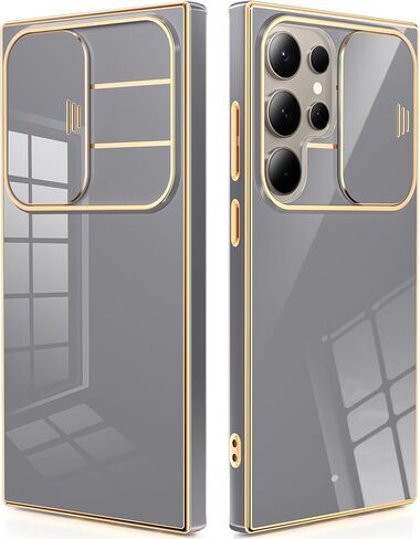 حافظة CAPRARO لهاتف Samsung Galaxy S24 Ultra مع غطاء كاميرا، [واقي شاشة 1x وغطاء كاميرا منزلق] حافظة هاتف واقية مقاومة للصدمات من الدرجة العسكرية لهاتف S24 Ultra مقاس 6.8 بوصة، أرجواني عميق in Kuwait