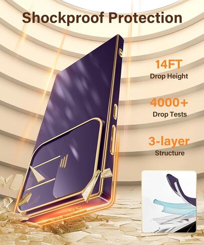 حافظة CAPRARO لهاتف Samsung Galaxy S24 Ultra مع غطاء كاميرا، [واقي شاشة 1x وغطاء كاميرا منزلق] حافظة هاتف واقية مقاومة للصدمات من الدرجة العسكرية لهاتف S24 Ultra مقاس 6.8 بوصة، أرجواني عميق in Kuwait