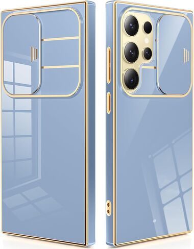 حافظة CAPRARO لهاتف Samsung Galaxy S24 Ultra مع غطاء كاميرا، [واقي شاشة 1x وغطاء كاميرا منزلق] حافظة هاتف واقية مقاومة للصدمات من الدرجة العسكرية لهاتف S24 Ultra مقاس 6.8 بوصة، أرجواني عميق in Kuwait