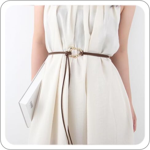 Rope Belt for Women Fall Dresses Belts Thin Tie Waist Skinny Faux Leather Belts Renaissance Accessories Halloween in Kuwait