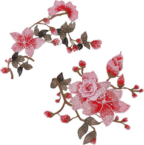 طقم رقع مطرزة بالزهور البرية ثلاثية الأبعاد، خياطة مطرزة بالزهور البنية على زخارف الزهور، ورقع خياطة لإصلاح ملابس الزفاف بنفسك in Kuwait
