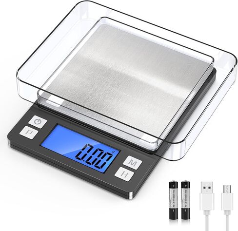Bomata 0.01G/1KG تم ترقيته الرقمي الصغير ، USB قابلة لإعادة الشحن ، مع عرض أكبر وعقد ، وظيفة TARE ، 9 وحدات ، غرامات رقمية عالية الدقة و OZ للعنصر الصغير ، المطبخ ... in Kuwait