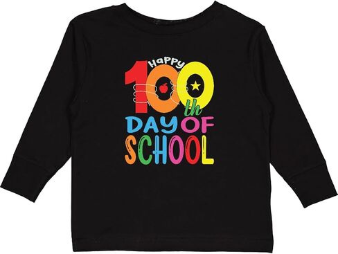 تي شيرت Inktastic Happy 100th Days of School للأطفال الصغار بأكمام طويلة in Kuwait