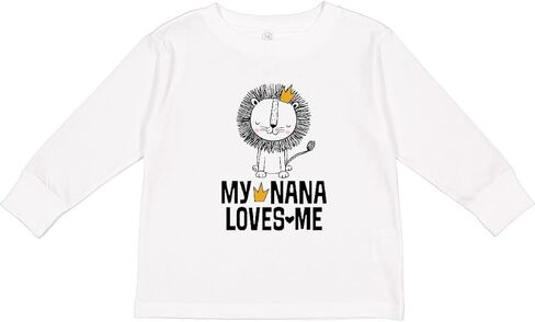 تي شيرت Inktastic My Nana Loves Me Grandson Lion للأطفال الصغار بأكمام طويلة in Kuwait