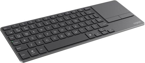 Rapoo Mini Wireless Keyboard with Touchpad, Multi-Device HTPC Keyboard for PC-Connected TV/Tablet/Steam Deck/Gaming Console/Raspberry Pi/Mini PC - Support Touch Gestures for Windows & Mac, Black in Kuwait