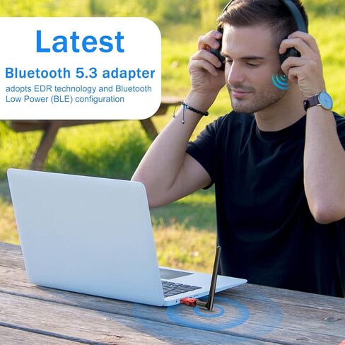 Class 1 Long Range Bluetooth Adapter for PC, QGOO USB Bluetooth Adapter for PC 5.3+EDR, Dongle Receiver Support Windows10/8.1/8/7（red-10） in Saudi Arabia