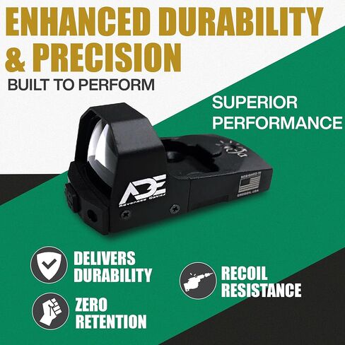 Ade Advanced Optics RD3-006B-2 Green Dot Reflex Sight – 3 MOA Reticle, 5 Brightness Settings, Fits Doctor/Venom/Fastfire Footprint, Includes Picatinny Mount – Compact Pistol Optic for Handgun Slides in Saudi Arabia
