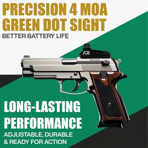 Ade Advanced Optics RD3-006B-2 Green Dot Reflex Sight – 3 MOA Reticle, 5 Brightness Settings, Fits Doctor/Venom/Fastfire Footprint, Includes Picatinny Mount – Compact Pistol Optic for Handgun Slides in Saudi Arabia