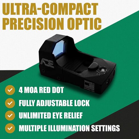 Ade Advanced Optics RD3-006B-2 Green Dot Reflex Sight – 3 MOA Reticle, 5 Brightness Settings, Fits Doctor/Venom/Fastfire Footprint, Includes Picatinny Mount – Compact Pistol Optic for Handgun Slides in Saudi Arabia