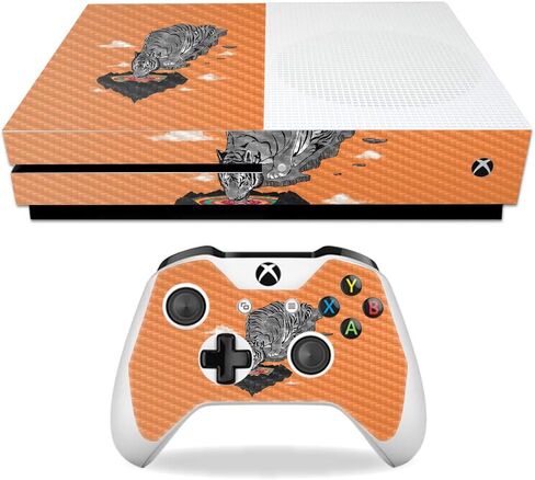 MightySkins Carbon Fiber Skin for Microsoft Xbox One S - Thirst of Color | Protective, Durable Textured Carbon Fiber Finish | Easy to Apply, Remove, and Change Styles | Made in The USA in Saudi Arabia