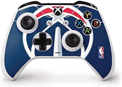ملصق Skinit المخصص للألعاب متوافق مع وحدة تحكم Xbox One S - تصميم شعار كبير مرخص رسميًا من NBA Washington Wizards in Kuwait