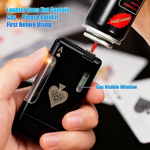 2 Pack Torch Lighter, Classic Pocket Ace Lighters with Gift Box for Men, Visible Window, Adjustable Dual Jet Torch, Refillable Butane Lighters for Travel, Outdoors(Without Butane) in Saudi Arabia
