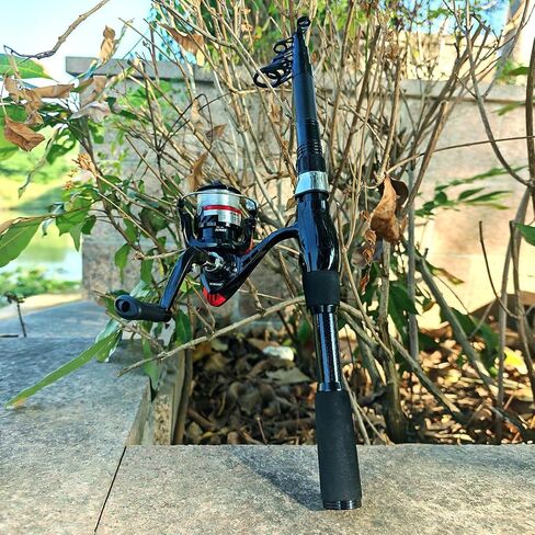 Telescopic Fishing Pole Combo, 2PCS 6.89ft Carbon Fiber Fishing Rods Spinning Reels Set，Full Kit with Fishing Pliers Lures and Carrier Bag for Travel Saltwater Freshwater in Saudi Arabia
