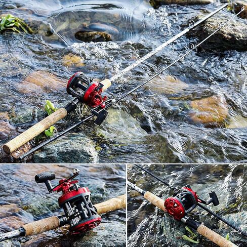 Sougayilang Fiberglass Fishing Rod Combo with Conventional Reel, Durable P-Cork Rod Handle, Medium Heavy for Catfish Salmon and Steelhead in Saudi Arabia