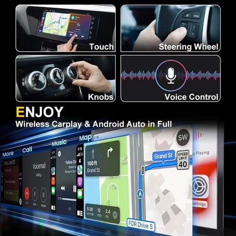 2 in 1 Wireless CarPlay Adapter, Android Auto Plug&Play CarPlay Dongle Converts Wired to Wireless with USB&USB-C/Type-C, Fast Auto-Connect, Stable Control & No Delay, for iOS 10+/Android 11+ in Kuwait